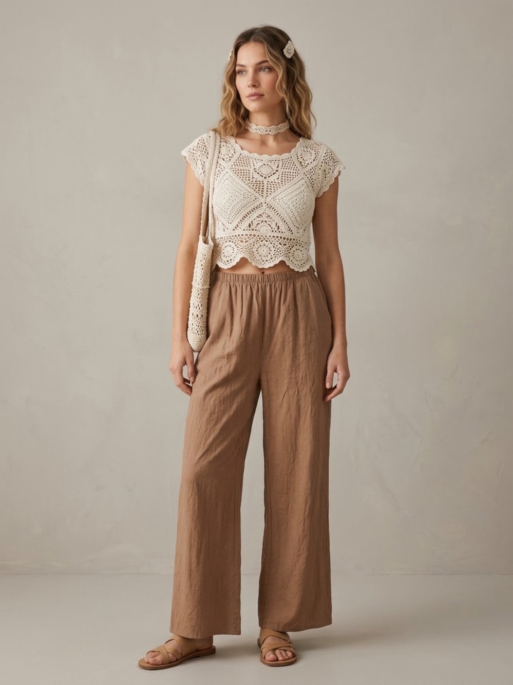 Bronze Snake Brown Wide Leg Pants Women’s Pants Size US Small